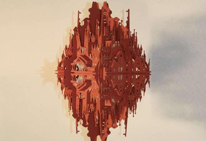 architecture made from paper, miniature paper cities, paper cities, green art, eco art, sustainable art, paper art, masahiro chatani, ingrid siliakus, paper architecture, paper design, craft paper, sheet paper, artwork paper, precision cutting