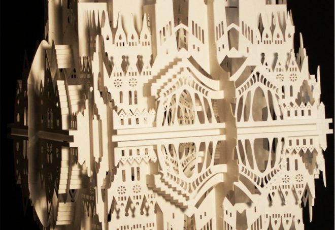 architecture made from paper, miniature paper cities, paper cities, green art, eco art, sustainable art, paper art, masahiro chatani, ingrid siliakus, paper architecture, paper design, craft paper, sheet paper, artwork paper, precision cutting