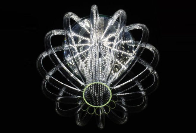Jellyfish Chandelier, Skyphos 1, Kateřina Smolíková, led lighting, student lighting designs, green lighting, jellyfish inspired designs, deep sea inspired designs, green designs, eco lighting, led lighting, low energy lighting, energy efficient lighting