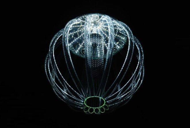 Jellyfish Chandelier, Skyphos 1, Kateřina Smolíková, led lighting, student lighting designs, green lighting, jellyfish inspired designs, deep sea inspired designs, green designs, eco lighting, led lighting, low energy lighting, energy efficient lighting