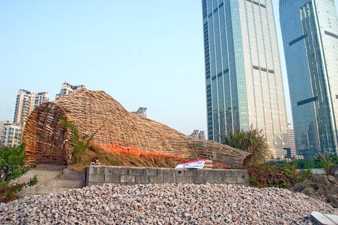 green design, eco design, sustainable design, Marco Casagrande, Cicada, Taipei, Taiwan, Bamboo structure, cocoon like structure, organic architecture, sustainable architecture