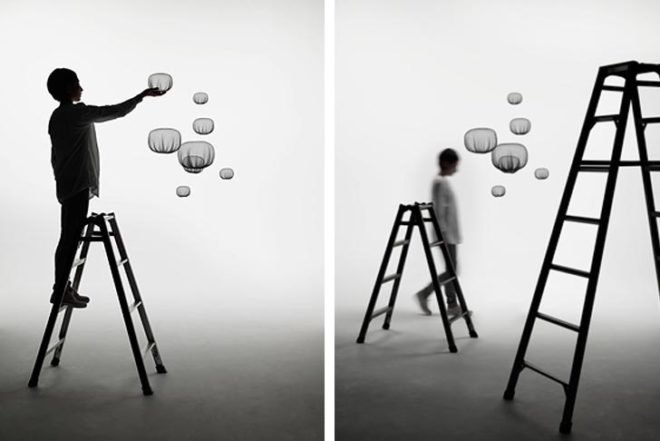 nendo, japanese design, farming-net, sculptural objects, mesh, heat-formed objects, raditional japanese crafts, agricultural mesh,