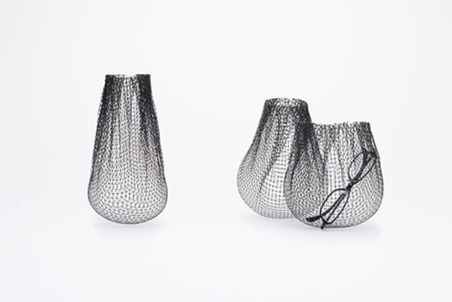 nendo, japanese design, farming-net, sculptural objects, mesh, heat-formed objects, raditional japanese crafts, agricultural mesh,
