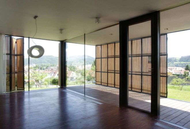 OV-A, OV-A architects, OV-A Family House, green architecture, eco architecture, moden czech architecture, modern european architecture, eco architecture, wood shutters, wood shutter facade, folding facades, glass houses