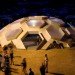 geodesic dome, roskilde festival, Kristoffer Tejlgaard, Henrik Almegaard, danish design, hexagon lattice, plywood hexagons, interconnected shapes, reused structure