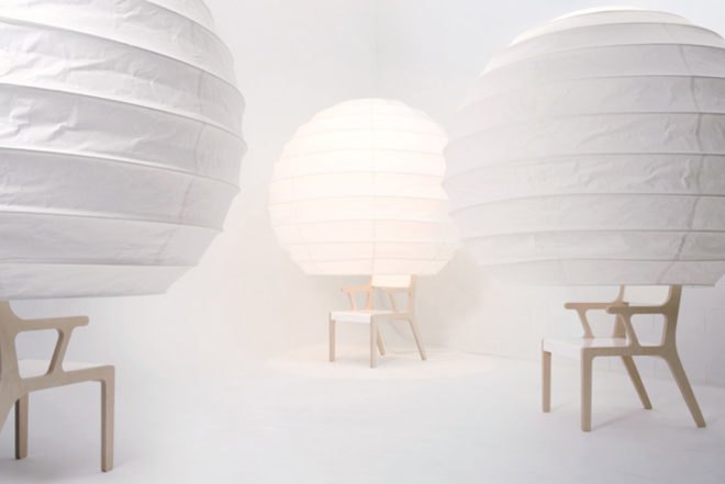 south korean design, multifunctional furniture, multifunctional chair, cocoon, paper lantern, cozy space, birch chair, cloth drying, ladder chair, bookshelf chair, Interactive Objects, green furniture