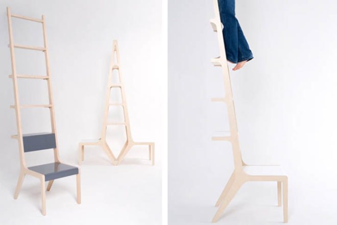 south korean design, multifunctional furniture, multifunctional chair, cocoon, paper lantern, cozy space, birch chair, cloth drying, ladder chair, bookshelf chair, Interactive Objects, green furniture