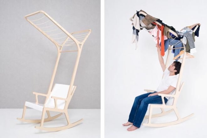 south korean design, multifunctional furniture, multifunctional chair, cocoon, paper lantern, cozy space, birch chair, cloth drying, ladder chair, bookshelf chair, Interactive Objects, green furniture