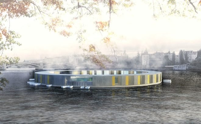 Swimming Pool, Floating pool, water filtration, Vltava river, Andree Kubna, prague