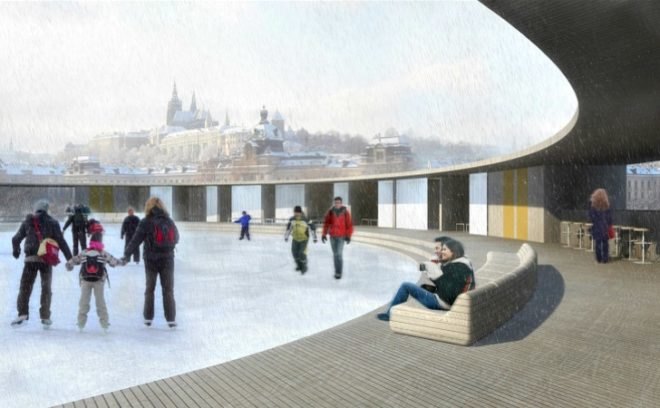 Swimming Pool, Floating pool, water filtration, Vltava river, Andree Kubna, prague