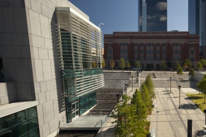 Tarrant County College, Bing Thom Architects, college campus, eco campus, fort worth, texas, trinity river east campus