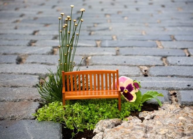 Steve Wheen, The Pothole Gardener, East London, art, environmental art, urban gardening, urban design, green design, sustainable design, guerrilla gardening, eco design, England,
