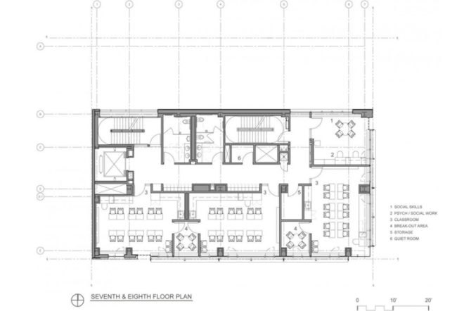 Platt Byard Dovell White Architects, green design, LEED certified, LEED gold, inhabitat, inhabitatnyc, new york city, manhattan, school design, eco design, sustainable design, educational design, autism, autistic students, solar gain, energy-efficient, solar screen