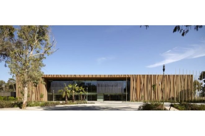 Tripoli Congress Center, Tabanlioglu Architects, tripoli, libya, mesh facade, perforated metal facade, low impact design, congress center