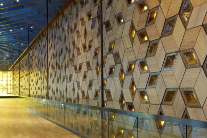 Tripoli Congress Center, Tabanlioglu Architects, tripoli, libya, mesh facade, perforated metal facade, low impact design, congress center