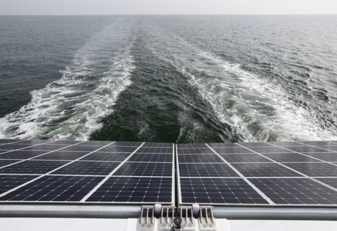 Candino, Capital Gate Tower, eco ship, green ship, lithium ion battery, Solar Abu Dhabi, solar boat, solar cruise, Solar Ship, TÛRANOR PlanetSolar, World Future Energy Summit, World’s Largest Solar Boat