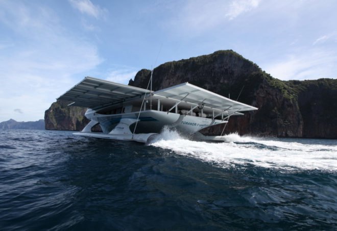 Candino, Capital Gate Tower, eco ship, green ship, lithium ion battery, Solar Abu Dhabi, solar boat, solar cruise, Solar Ship, TÛRANOR PlanetSolar, World Future Energy Summit, World’s Largest Solar Boat