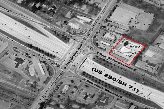 UFCU Ben White Branch, Jackson Mcelhaney Architects, Austin, Texas, green bank, eco bank,