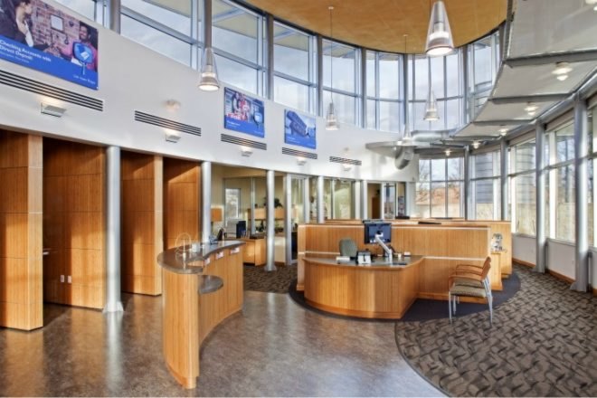 UFCU Ben White Branch, Jackson Mcelhaney Architects, Austin, Texas, green bank, eco bank,