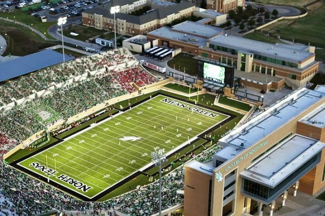 UNT Apogee Stadium, HKS Inc, UNT, Apogee Stadium, wind power, wind turbines, leed platinum, eco stadium, wind powered stadium