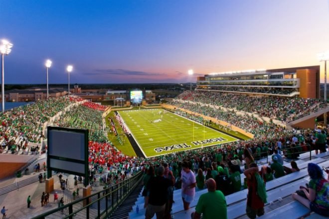 UNT Apogee Stadium, HKS Inc, UNT, Apogee Stadium, wind power, wind turbines, leed platinum, eco stadium, wind powered stadium