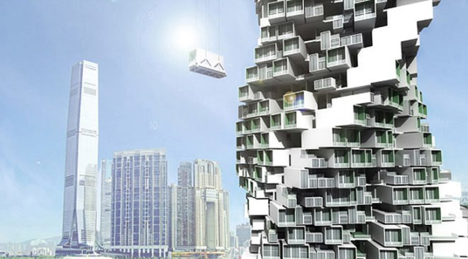 green design, eco design, sustainable design, Y Design Office, Unit Fusion, modular architecture, prefabricated architecture, Hong Kong, Vertical high rise, vertical living, plug-in housing, adjustable modular homes