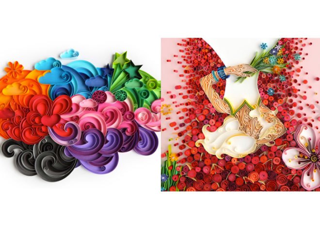 green design, eco design, sustainable design, Yulia Brodskaya, quilling, paper art, eco art, repurposed paper, collage