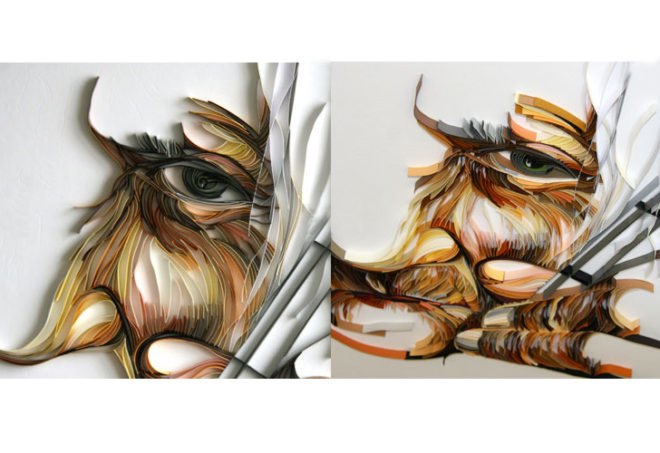 green design, eco design, sustainable design, Yulia Brodskaya, quilling, paper art, eco art, repurposed paper, collage