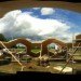 geodesic dome, roskilde festival, Kristoffer Tejlgaard, Henrik Almegaard, danish design, hexagon lattice, plywood hexagons, interconnected shapes, reused structure