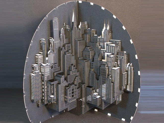 architecture made from paper, miniature paper cities, paper cities, green art, eco art, sustainable art, paper art, masahiro chatani, ingrid siliakus, paper architecture, paper design, craft paper, sheet paper, artwork paper, precision cutting