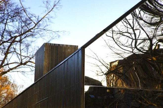green design, sustainable design, eco design, funhouse mirrors, MLRP Architecture, MLRP, mirror pavilion, Copenhagen, Denmark, natural ventilation, green renovation, minimalism, respects the site