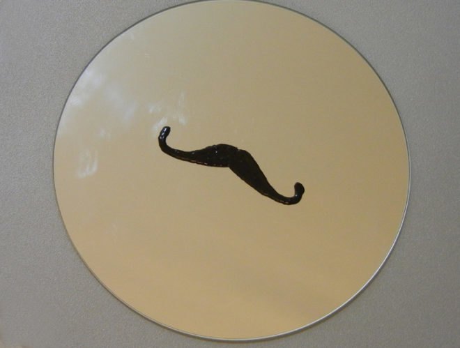 diy fashion, DIY projects, DIY tutorials, do it yourself, how to, mustache mirror, how to make a mustache mirror, mustache mirror stickers, recycled materials, green how to, inhabitat diy, inhabitat how to, green design, green home decor, recycled home decor, eco design, sustainable design, make it yourself