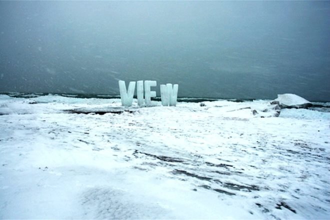 ice typography, ice sculptures, word art, ice words, nicole dextras, environmental destruction, environmental art, green design, sustainable design, eco design, toronto, ice art, lake ontario, yukon river