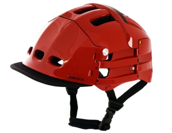 Overade Folding Helmet, Agence360, tansportable bike helmet, green transport design, bike sfaety design, bicycle design, foldable helmet product, foldable helmet device