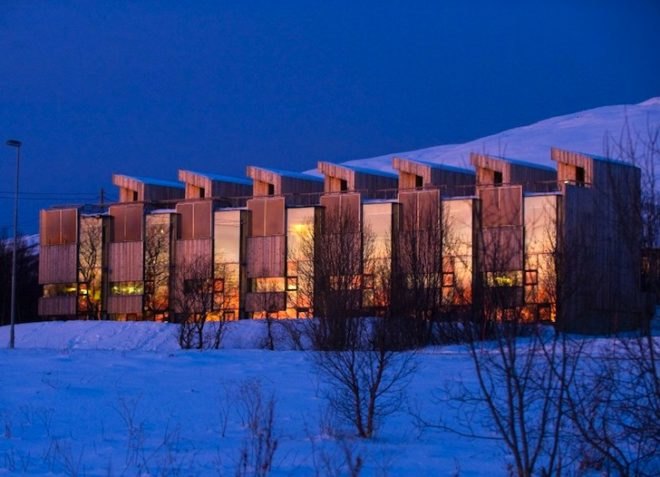 Steinsvik Arkitektkontor, storelva, norway, polar circle, thermic collectors, solar energy, solar collectors, green design, sustainable design, sustainable building, passive design, movement controlled lighting, underground heating, untreated wood, insulation, daylighting, eco design, green design