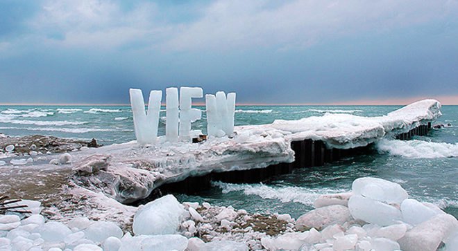ice typography, ice sculptures, word art, ice words, nicole dextras, environmental destruction, environmental art, green design, sustainable design, eco design, toronto, ice art, lake ontario, yukon river