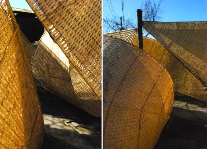 Andrea von Chrismar, Chile, wicker, willow, natural materials, sustainable materials, green materials, natural light, shelter from the sun, green design, eco design, sustainable design, sustainable architecture, wicker, weaving