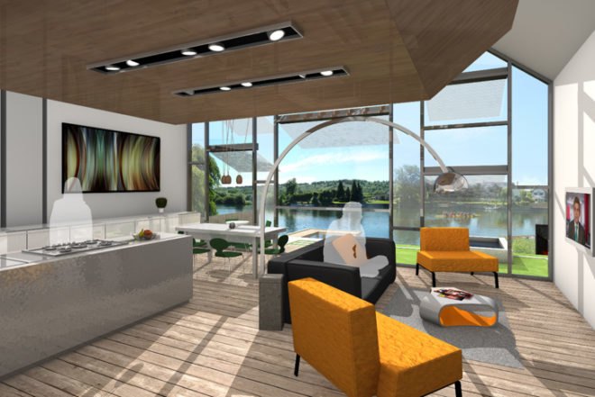 green design, eco design, sustainable design, climate change, flood proof design, Baca Architects, Amphibious home, floating home, energy efficient house, Thames River, disaster proof home