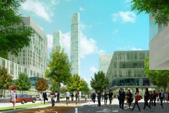 Beijing Bohai Innovation City, SOM, satellite city, eco city, china, high speed rail, pedestrian friendly
