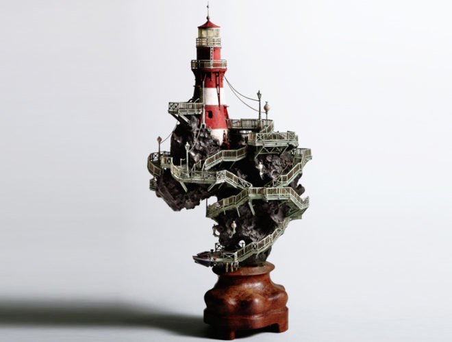 green design, eco design, sustainable design, bonsai tree, Takanori Aiba, Bonsai castles, bonsai diorama, terrarium, house plant