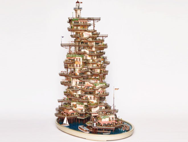green design, eco design, sustainable design, bonsai tree, Takanori Aiba, Bonsai castles, bonsai diorama, terrarium, house plant