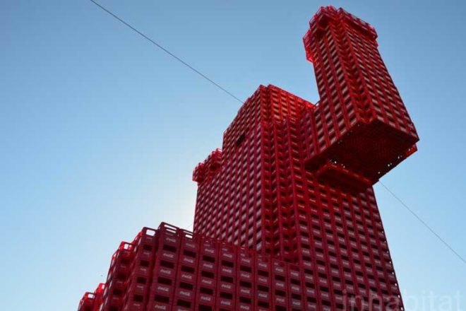 coca-cola, crate man, elliot, coke crates, plastic crates, recycled materials, recycling initiatives, recycled materials, PET, plastic recycling, can recycling, green design, sustainable design, eco-design, cape town, V&A Waterfront, Table Mountain