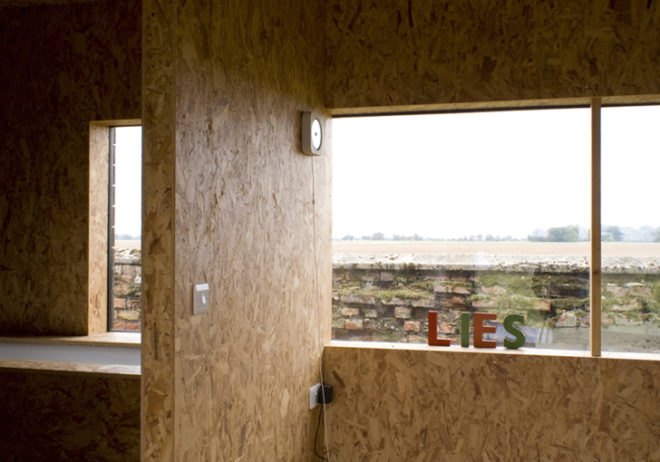 green design, eco design, sustainable design, Adaptive reuse, Carl Turner Architects, Ochre Barn, Stealth Barn, Converted Ban, glass doors, Norfolk, England, Oriented Strand Board