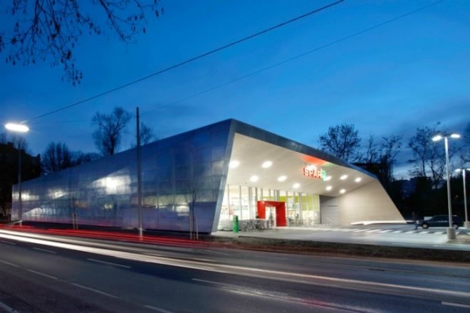 Climate Protection Supermarket, Love Architecture, eco supermarket, green grocery story, net zero, renewable energy, austria