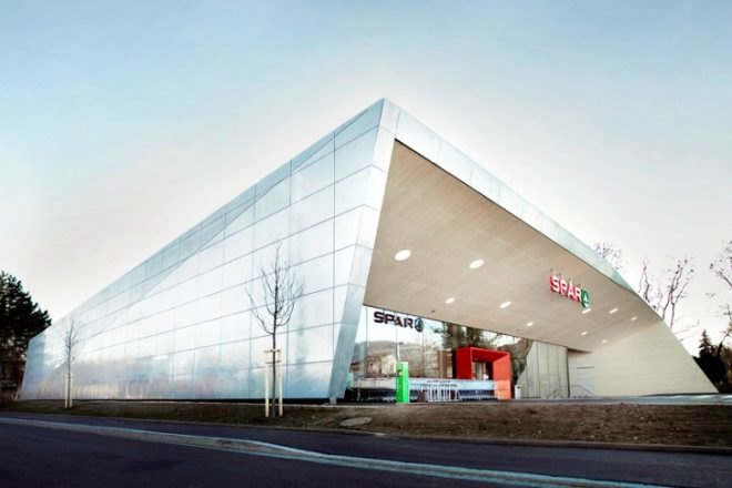 Climate Protection Supermarket, Love Architecture, eco supermarket, green grocery story, net zero, renewable energy, austria