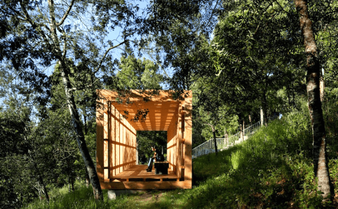 Comoco, Portugal, Pombal Castle, renovation, Corten steel, timber, pavilion, pathways, hilltop castle, green design, sustainable design, eco-design, daylighting, sustainable upgrade, Pombal, history, eco-tourism