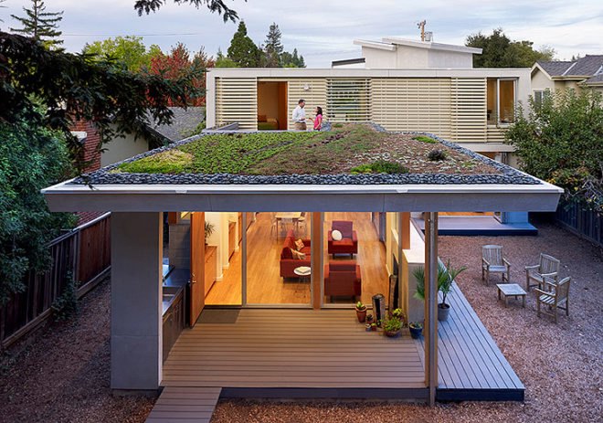 green design, eco design, sustainable design, San Francisco Bay, Feldman Architecture, 2 Bar House, Sustainable home, Green roof, photovoltaic array, roof garden