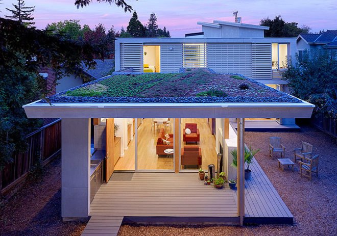 green design, eco design, sustainable design, San Francisco Bay, Feldman Architecture, 2 Bar House, Sustainable home, Green roof, photovoltaic array, roof garden