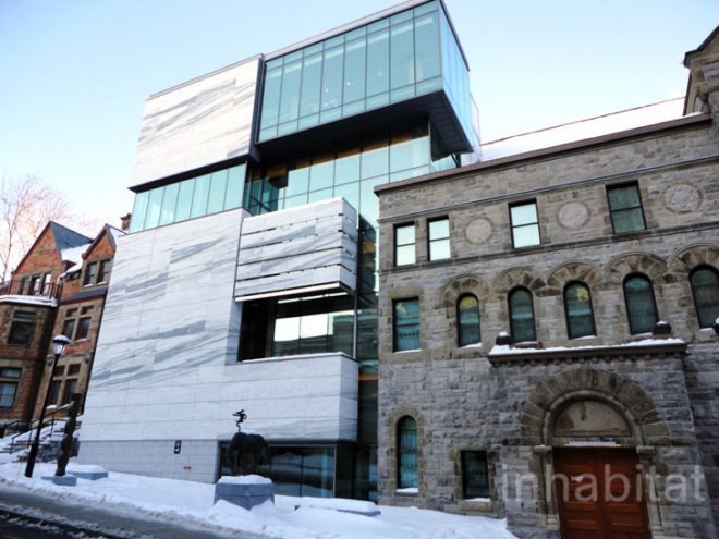 green design, eco design, sustainable design, Romanesque Revival, Bourgie Concert Hall, Montreal, The Montreal Museum of Fine Art, adaptive reuse, salvaged church, Provencher Roy and Associates, Arte Music Foundation, Alexander C. Hutchinson, Tiffany stained glass, museum expansion, Canadian artists
