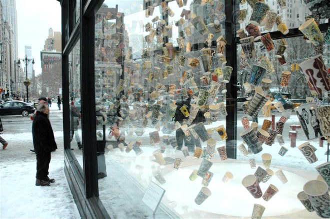 green design, eco design, sustainable design, Cheryl McGinnis, Flatiron Building, Flatiron Arts Space, Gwyneth Leech, Upcycled paper cups, public art installation, Sprint Art Space